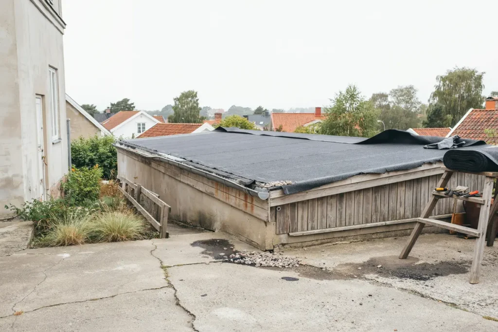 byta takpapp p garagetak i ystad vad t nka p
